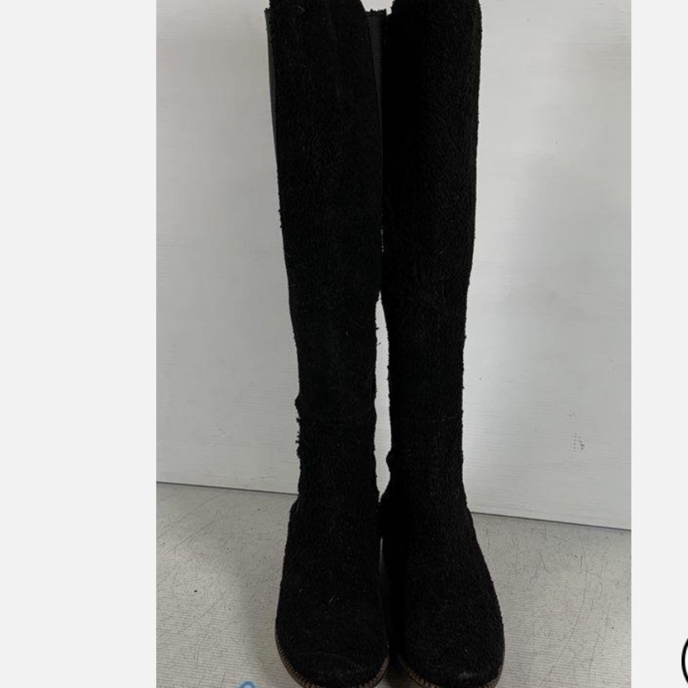 Free People Suede Boots w/Back Zipper and Low Heel Black Size 41 (10-10.5 USL)